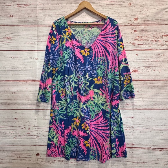 Lilly Pulitzer Erin Dress in Indigo All A Glow Sz XL - Picture 6 of 13
